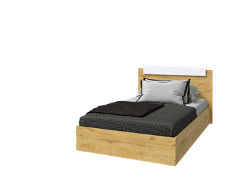 Спальная кровать Эко 120 ЛДСП, Дуб вотан/Белый в Асбесте