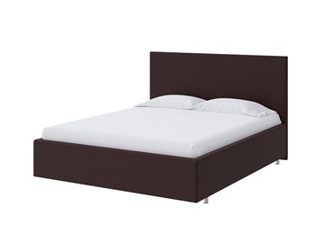 Спальная кровать Flat 90х200, Экокожа (Коричневый) в Кушве