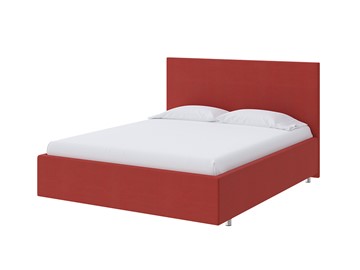 Кровать 1-спальная Flat 90х200, Велюр (Forest 13 Красный) в Каменске-Уральском