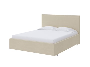 Спальная кровать Flat 90х200, Велюр (Forest 726 Светло-бежевый) в Кушве