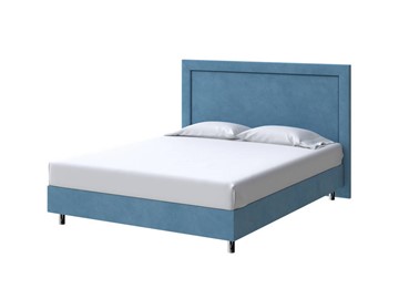 Кровать односпальная London Boxspring Standart 90х200, Велюр (Monopoly Прованский синий (792)) в Первоуральске