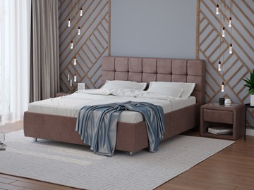 Спальная кровать Nety 90х200, Велюр (Ultra Горячий шоколад) в Ревде