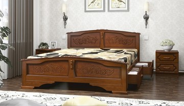 Кровать с выкатными ящиками Елена (Орех) 160х200 в Артемовском