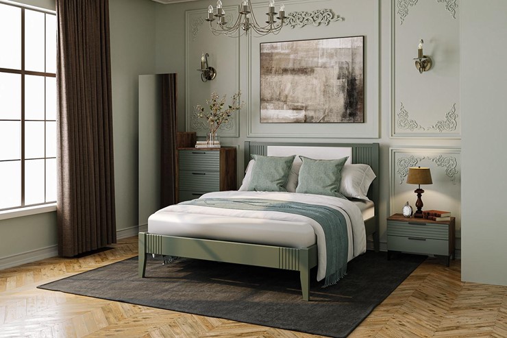 Полуторная кровать Бетти из массива сосны (Оливковый) 180х200 в Екатеринбурге - изображение 2