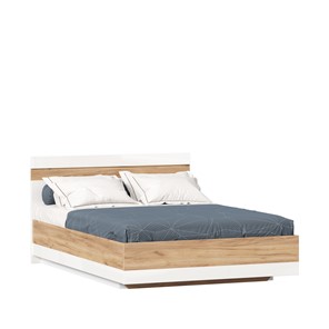 Кровать полутороспальная Фиджи 1400 с подъемным механизмом ЛД 659.081, Дуб золотой/Белый в Ирбите