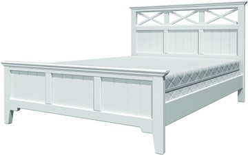 Спальная кровать Грация-5 с белым карнизом (Белый Античный) 140х200 в Богдановиче