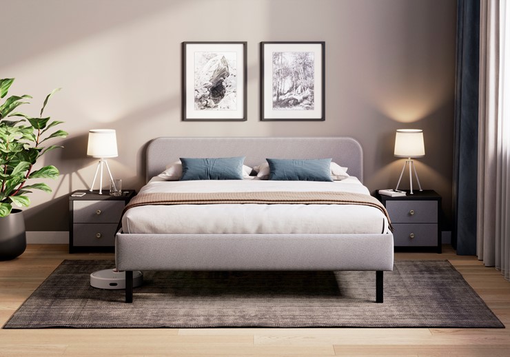 Двуспальная кровать Hanna 160х200 с основанием (Багама серый) в Екатеринбурге - изображение 1