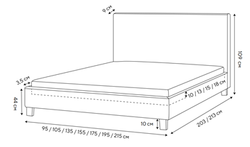 Полутороспальная кровать Lino 140х200, Велюр (Monopoly Прованский синий (792)) в Качканаре - предосмотр 1