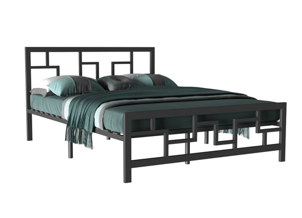 Кровать полутороспальная Лофт 3, 160х200, черная в Екатеринбурге - изображение