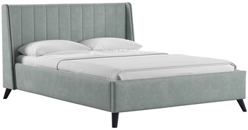 Полуторная кровать Мелисса 140, арт. Тори 61 велюр (серебристый серый) + кроватное дно в Красноуфимске