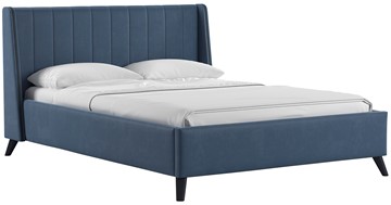 Кровать Мелисса 140, арт. Тори 83 велюр (серо-синий) + кроватное дно в Красноуфимске