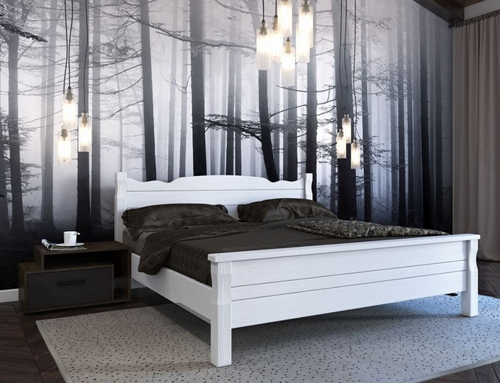 Кровать в спальню Мюнхен-4 (Белый античный) 160х200 в Красноуфимске - изображение 2