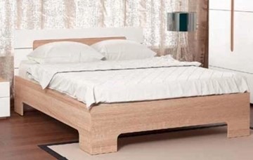 Спальная кровать Некст, 1200х2000 с металлическим ортопедическим осн., на ножках, цвет дуб сонома/белый в Екатеринбурге