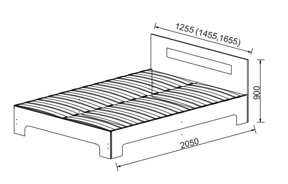 Спальная кровать Некст, 1200х2000 с металлическим ортопедическим осн., на ножках, цвет дуб сонома/белый в Екатеринбурге - изображение 1