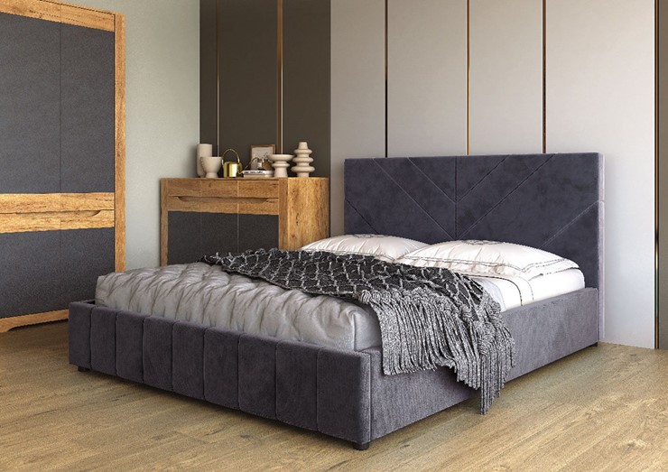 Спальная кровать Нельсон Линия 120х200 (вариант 2) с основанием в Артемовском - изображение 1
