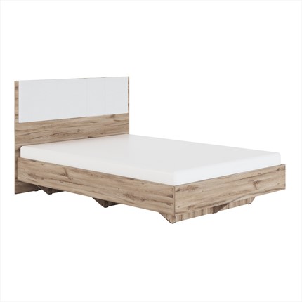 Кровать Николь (мод.1.2) 1,4 белая экокожа, с ортопедическим основанием в Первоуральске - изображение