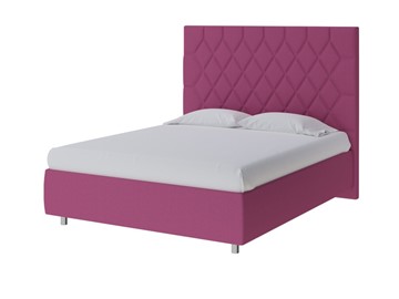 Кровать 1.5-спальная Rhomby 140х200, Рогожка (Savana Berry (фиолетовый)) в Первоуральске