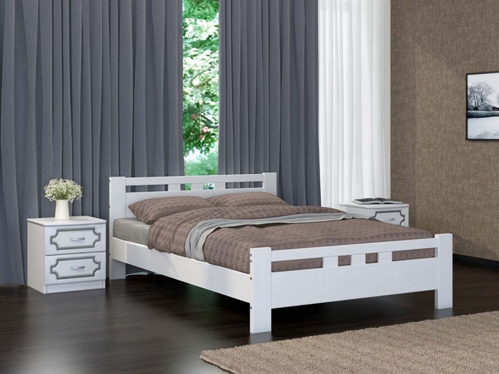 Спальная кровать Вероника-2 (Белый Античный) 140х200 в Артемовском - изображение 1
