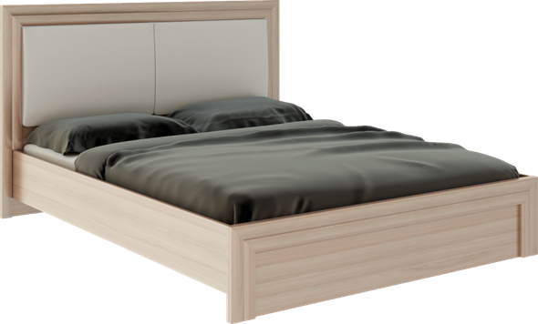 Кровать 2-х спальная Глэдис М31 (Шимо светлый/Белый текстурный) в Каменске-Уральском - изображение