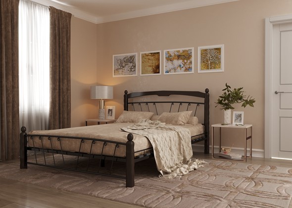 Кровать Муза 1, 1400, черный/шоколад в Красноуфимске - изображение