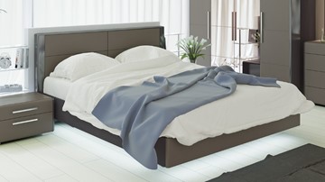 Кровать в спальню Наоми 1600, цвет Фон серый, Джут СМ-208.01.01 в Екатеринбурге