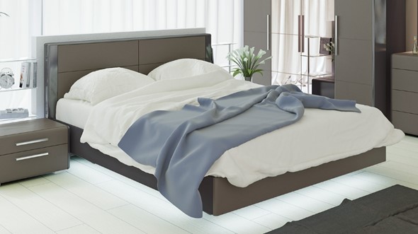 Кровать в спальню Наоми 1600, цвет Фон серый, Джут СМ-208.01.01 в Екатеринбурге - изображение