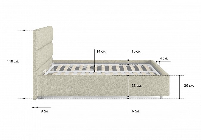 Спальная кровать Omega 180х190 с основанием в Артемовском - изображение 2