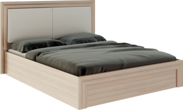 Кровать с подъемным механизмом Глэдис М32 (Шимо светлый/Белый текстурный) в Полевском