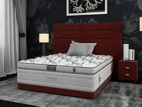 Двуспальная кровать Modern Compact/Ваsement 160х200, Микровелюр (Manhattan Гранатовый) в Ревде - изображение