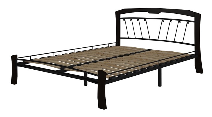Кровать Муза 4 Лайт, 1600, черный/шоколад в Красноуфимске - изображение 1