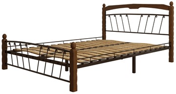 Спальная кровать Муза 1, 1600, черный/махагон в Ирбите - предосмотр 1