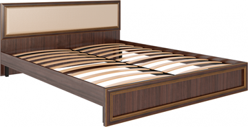 Кровать 2-х спальная Беатрис М10 с мягким изголовьем (Орех Гепланкт) в Краснотурьинске