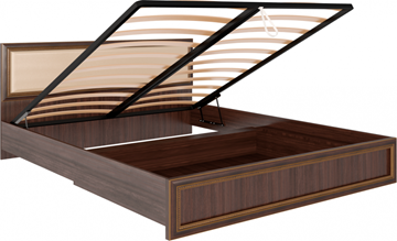 Двуспальная кровать с механизмом Беатрис М11 с мягким изголовьем (Орех Гепланкт) в Ревде