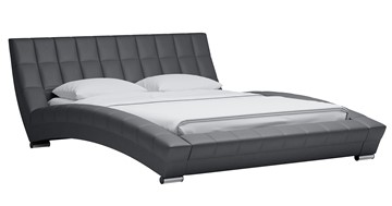 Кровать двуспальная Оливия 160 арт. Марика 485 к/з (серый) с основанием в Красноуфимске