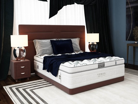 Кровать в спальню Modern/Basement 180х200, Флок (Велсофт Спелая слива) в Екатеринбурге - изображение
