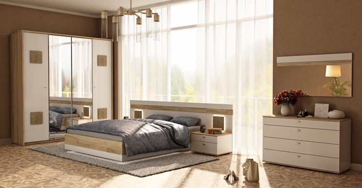 Гарнитур в спальню Фиджи 3, белый в Ревде - изображение