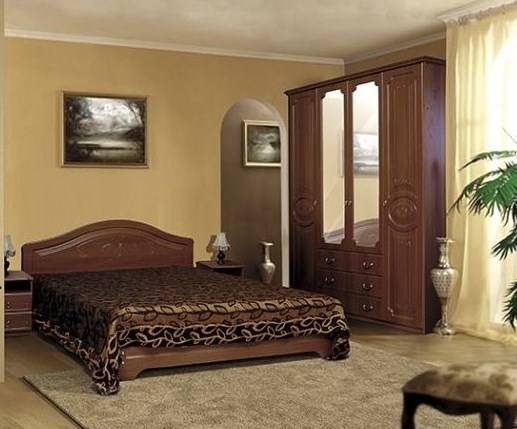 Гарнитур в спальню Ивушка-5, цвет Итальянский орех в Екатеринбурге - изображение
