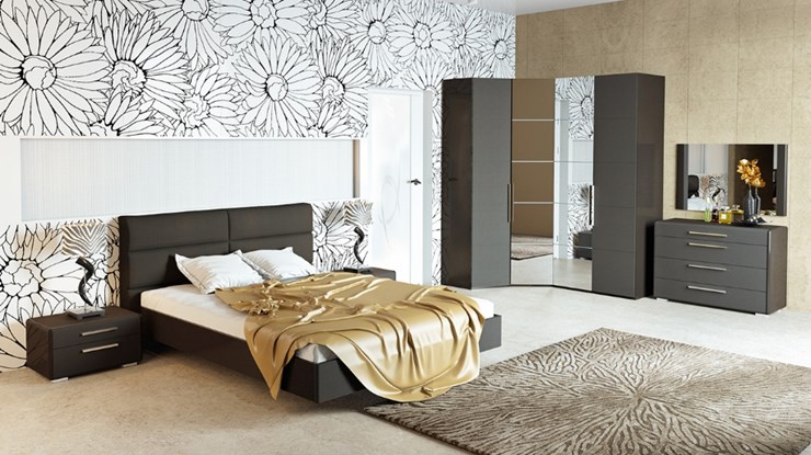 Спальный гарнитур Наоми №1, цвет Фон серый, Джут в Кушве - изображение