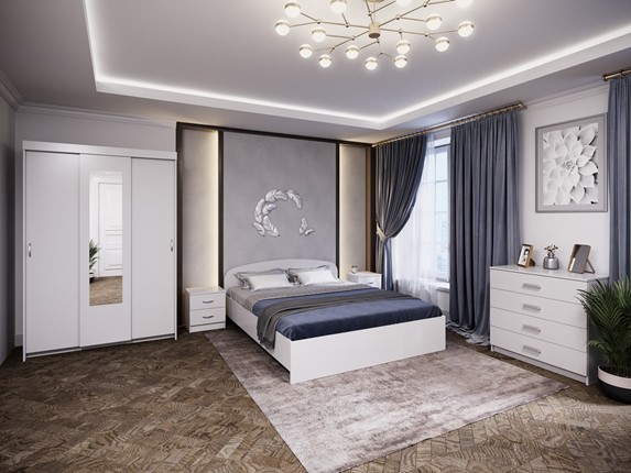 Спальный гарнитур Белое решение в Екатеринбурге - изображение