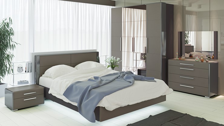 Спальный гарнитур Наоми №1, цвет Фон серый, Джут в Кушве - изображение 4