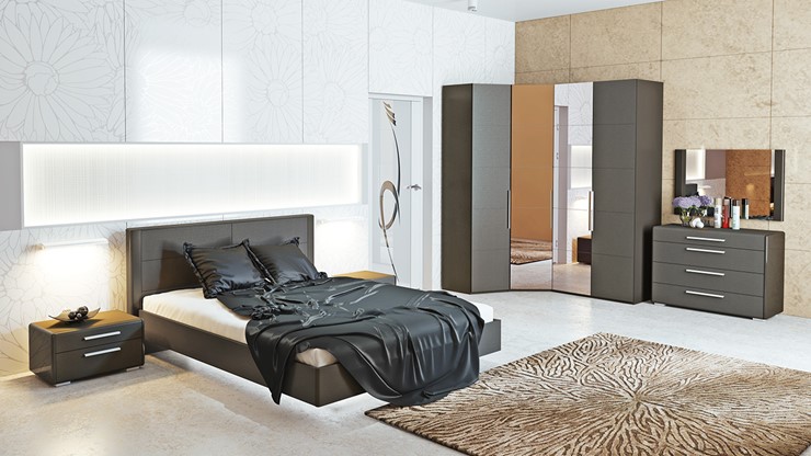 Модульная спальня Наоми №2, цвет Фон серый, Джут в Екатеринбурге - изображение 6