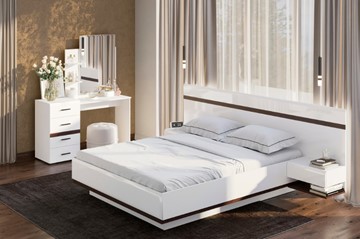 Модульная спальня Соло, белый/белый глянец/венге в Ирбите