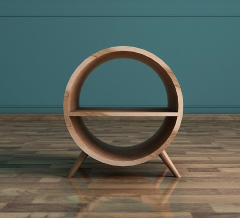 Прикроватная тумбочка Ellipse (EL11) круглая с полкой в Кушве - изображение