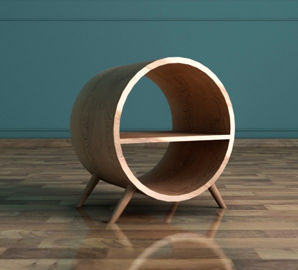 Прикроватная тумбочка Ellipse (EL11) круглая с полкой в Ревде - изображение 1