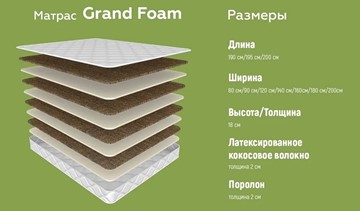 Беспружинный матрас Grand Foam 19 в Екатеринбурге - предосмотр 4