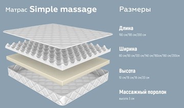 Беспружинный матрас Simple massage 18 в Екатеринбурге - предосмотр 3