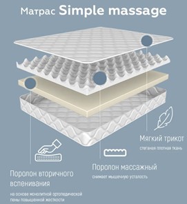 Беспружинный матрас Simple massage 20 в Екатеринбурге - предосмотр 4