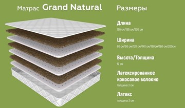 Матрас Grand, Natural в Екатеринбурге - предосмотр 4