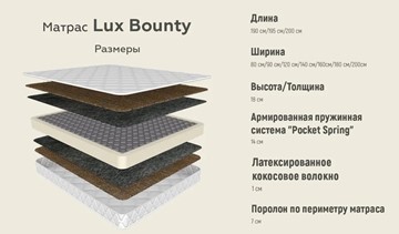 Матрас Lux Cocos Bounty 18 в Екатеринбурге - предосмотр 2