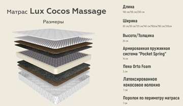 Матрас Lux Cocos Massage 24 в Екатеринбурге - предосмотр 3